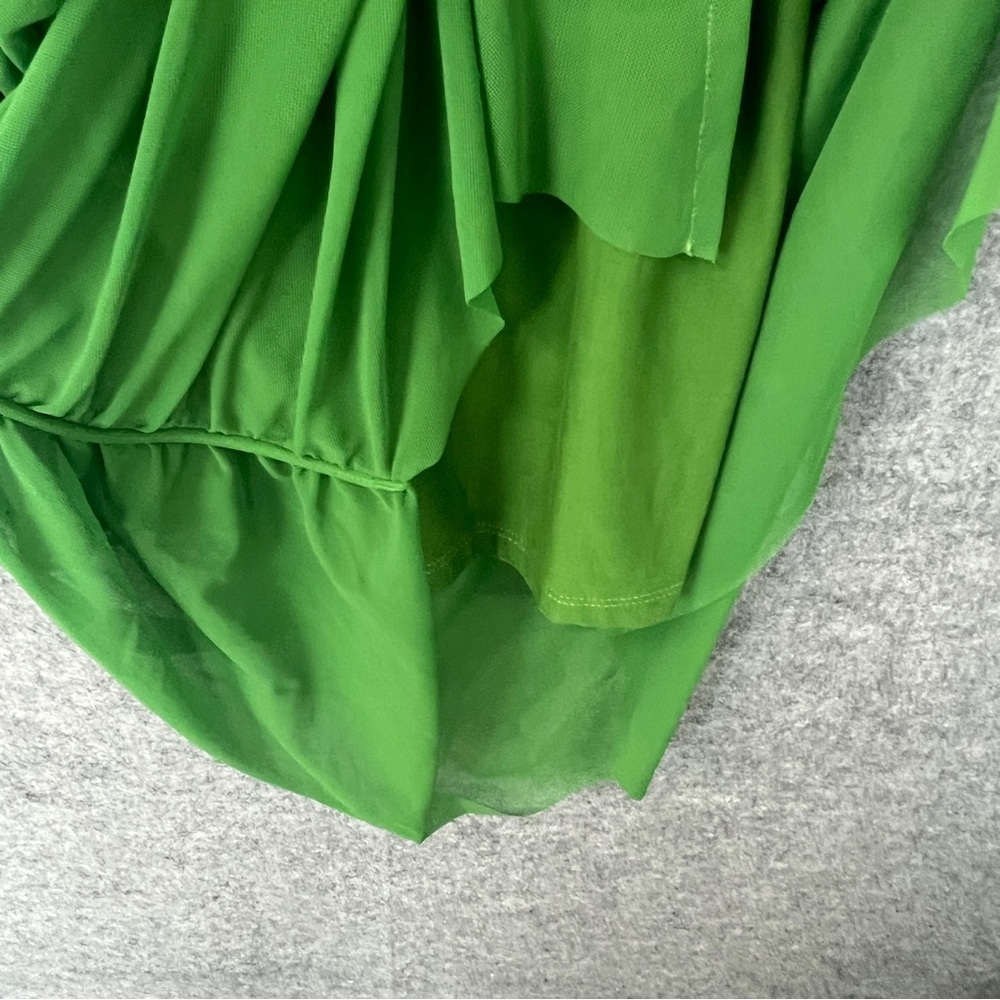ALLSAINTS Ulla Square Neck Mesh Draped Midi Dress in Green US Size 8 - Picture 7 of 11